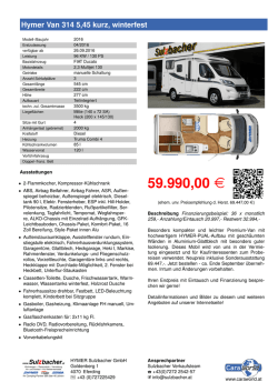 Hymer Van 314 5,45 kurz, winterfest