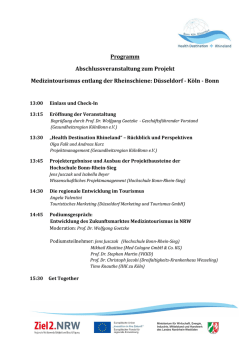 Programm Abschlussveranstaltung zum Projekt Medizintourismus