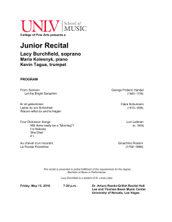 Junior Recital - University of Nevada, Las Vegas