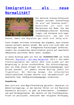 Immigration als neue Normalit&auml;t?
