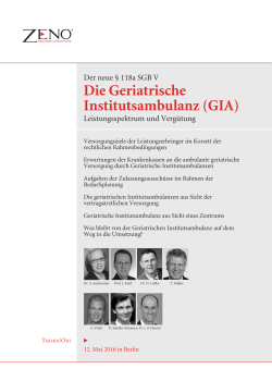Die Geriatrische Institutsambulanz (GIA)