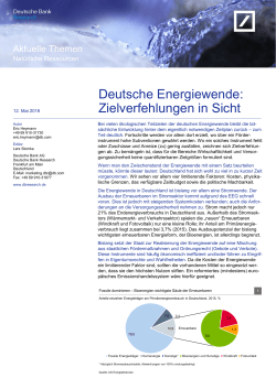 Deutsche Energiewende: Zielverfehlungen in Sicht