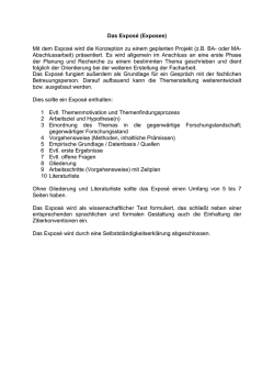 Das Expos&eacute; - TU Dresden