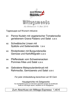 Mittagsmenüs