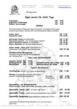 Mittagskarte - Restaurant zum Metzgertor