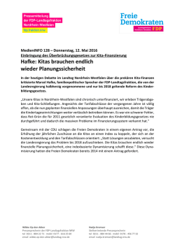 Hafke: Kitas brauchen endlich wieder Planungssicherheit