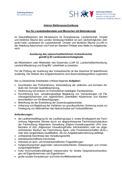 Interne Stellenausschreibung Nur für Landesbedienstete und