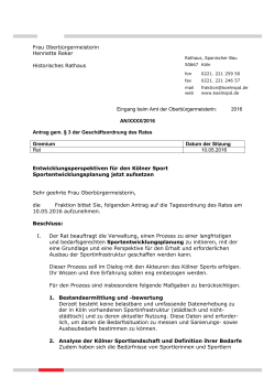 Ratsantrag Sportentwicklungsplanung - SBSV 8 Köln-Kalk