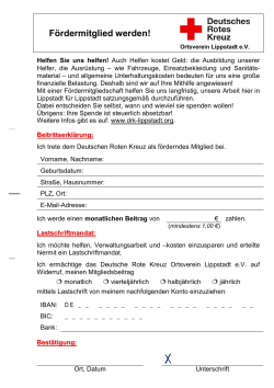 Fördermitglied werden! - DRK Ortsverein Lippstadt