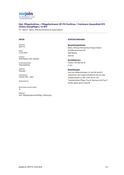 Dipl. Pflegefachfrau / Pflegefachmann HF/FH Fachfrau