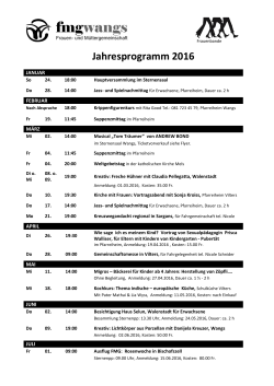 Jahresprogramm 2016 - Seelsorgeeinheit Sargans-Vilters