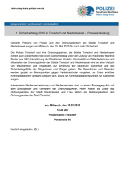 1. Sicherheitstag 2016 in Troisdorf und Niederkassel