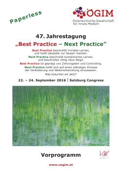Best Practice – Next Practice - Österreichische Gesellschaft für