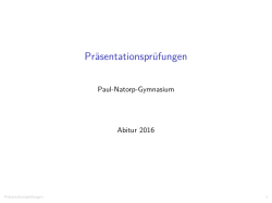 Präsentationsprüfungen - Paul-Natorp