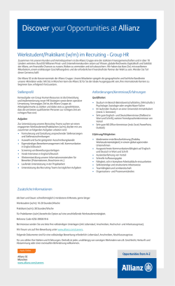 Discover your Opportunities at Allianz