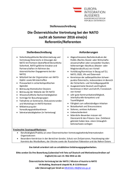 Referentin/Referent bei der Österreichischen Vertretung bei der NATO