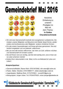 In Gottes Charakterschmiede - SV