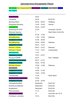 Jahrestermine Einsatzstelle Villach