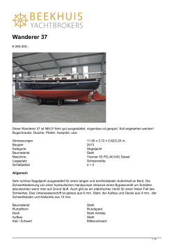 Wanderer 37 - Beekhuis Yachtbrokers