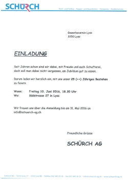 Einladung - Gewerbeverein Lyss
