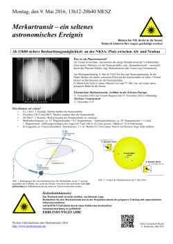 Merkurtransit – ein seltenes astronomisches Ereignis