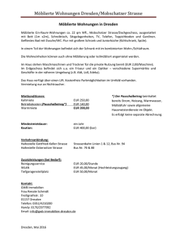 Möblierte Wohnungen Dresden/Mobschatzer Strasse