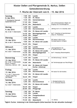 Gottesdienstplan