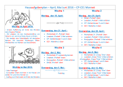 Hausaufgabenplan – April, Mai Juni 2016 – CP