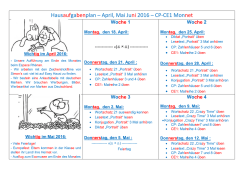 Hausaufgabenplan &ndash; April, Mai Juni 2016 &ndash; CP