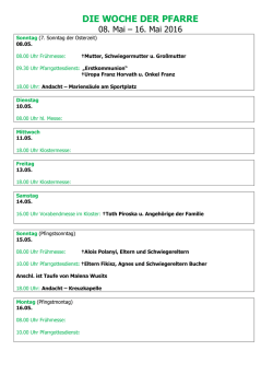 die woche der pfarre - Pfarre Rechnitz