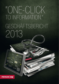 GESchäftSbEricht 2013
