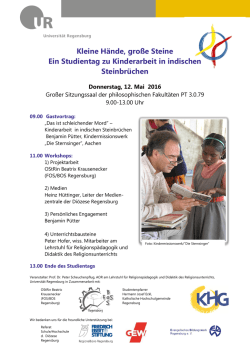 Kleine Hände, große Steine Ein Studientag zu Kinderarbeit in