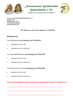 Anmeldung - Narrenverein Waldwinkel Hubertshofen e.V.