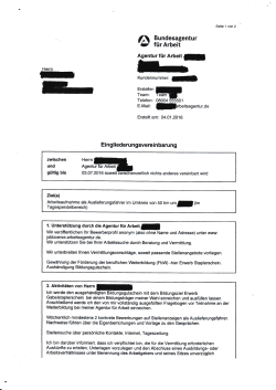 Eingliederungsvereinbarung 04.01.2016