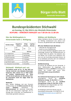 Bürger-Info-Blatt, Mai 2016