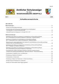 Schulanzeiger Mai 2016 - Regierung der Oberpfalz