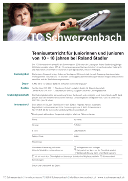 Jetzt anmelden! - TC Schwerzenbach