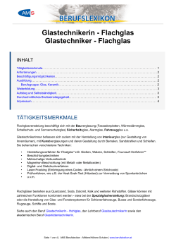 GlastechnikerIn - Flachglas