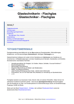 GlastechnikerIn - Flachglas