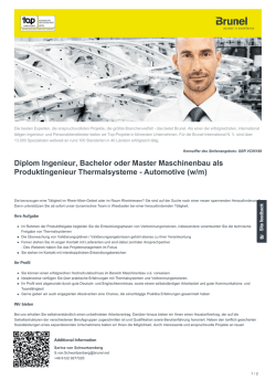 Diplom Ingenieur, Bachelor oder Master Maschinenbau als