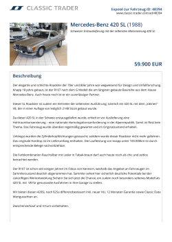 Mercedes-Benz 420 SL (1988) 59.900 EUR