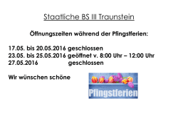 &Ouml;ffnungszeiten des Schulsekretariats w&auml;hrend der