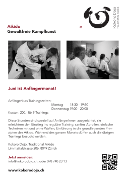 Juni ist Anfängermonat! Aikido Gewaltfreie Kampfkunst