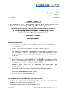 Ausschreibung Berufsschule Steyr 1