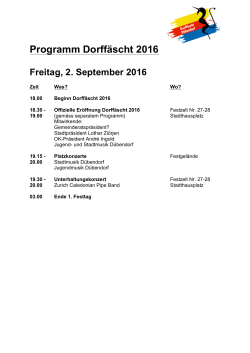 Programm Dorffäscht 2016