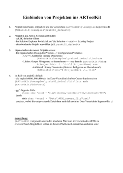Einbinden von Projekten ins ARToolKit