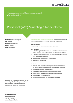 Praktikant (w/m) Marketing / Team Internet