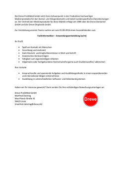 Dreve 2016-05-11 Ausbildungsbeschreibung Fachinformatiker