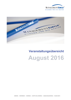 August 2016 - Management Circle AG