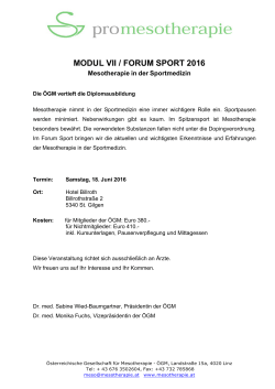 modul vii / forum sport 2016 - Österreichische Gesellschaft für
